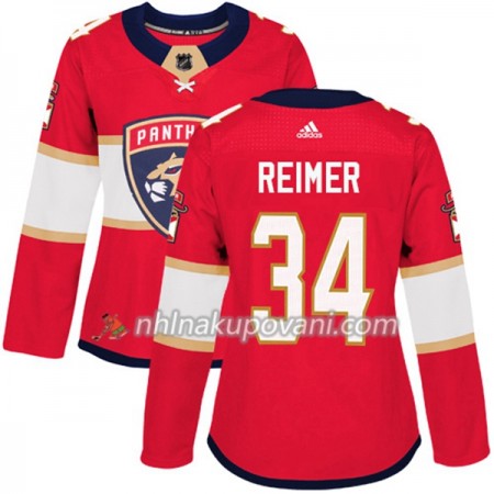 Florida Panthers Dresy James Reimer 34 Červená 2017-2018 Adidas Authentic - Dámské